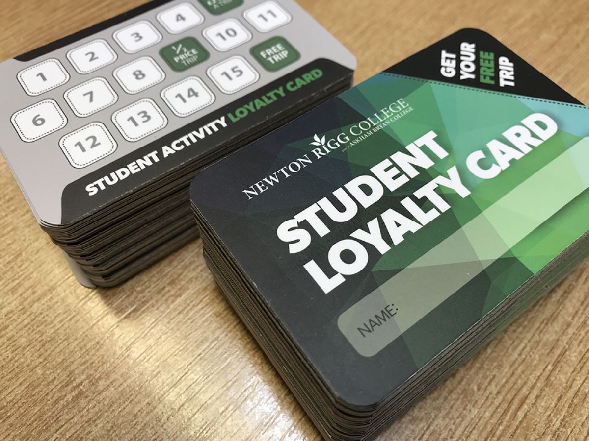 Newton Rigg College Student Loyalty Cards